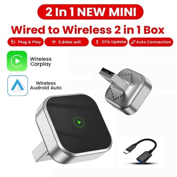 Wired to Wireless CarPlay and Android Auto Adapter — Car Infotainment System, The Cozy Nook