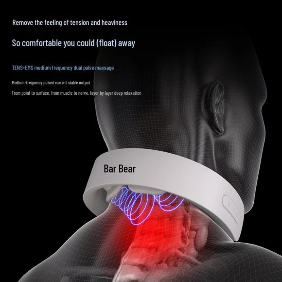 Wireless Neck Massager with Heat and 16 Intensity Levels — Massage Gun, Bear