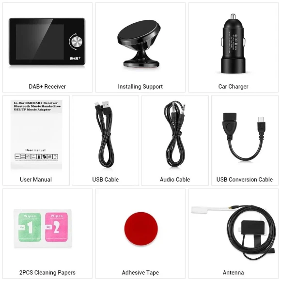 2.8 Inch Color Screen DAB+ Antenna Adapter — Car Infotainment System, Auto Accessories Home