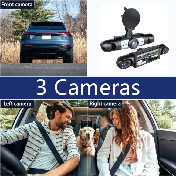3 Channel 1080P HD Dash Cam with 64GB Card — Dash Cam, Skyfree