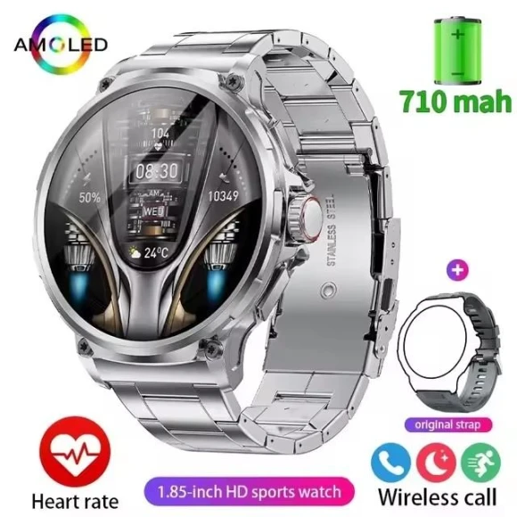 Men's Smart Watch with 1.85-inch HD Display, Bluetooth Calling, GPS, Fitness Tracker, Heart Rate Monitor, 710mAh... — Fitness Tracker, Lucky Start