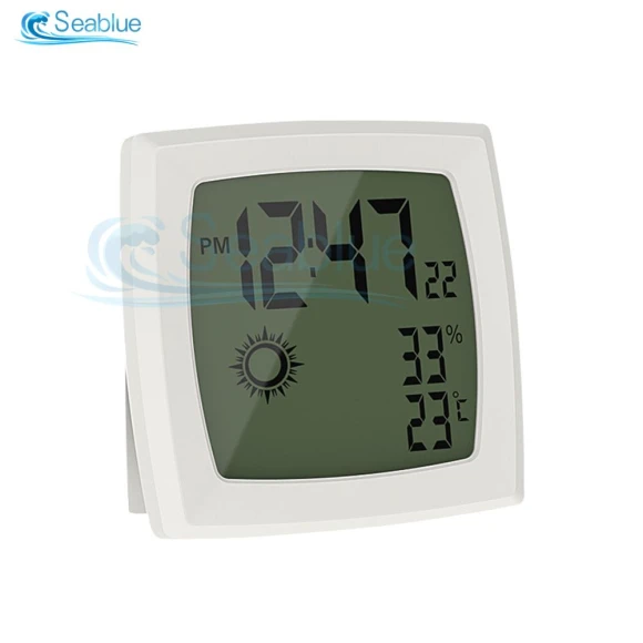 Ultra Thin Simple Smart Home Electronic LCD Digital Display Temperature Humidity Meter Time Clock Thermometer Hygrometer — Smart Thermometer, Leaf Ladle