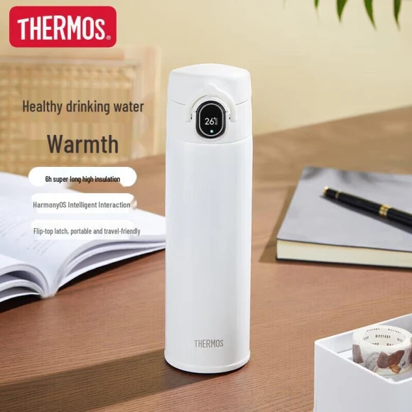 Smart Digital Display Pop-Up Lid Stainless Steel Thermos — Smart Water Bottle, Thermos