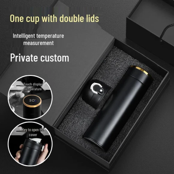 Smart Dual-Lid Thermos Bottle — Smart Water Bottle, Meishangyuan