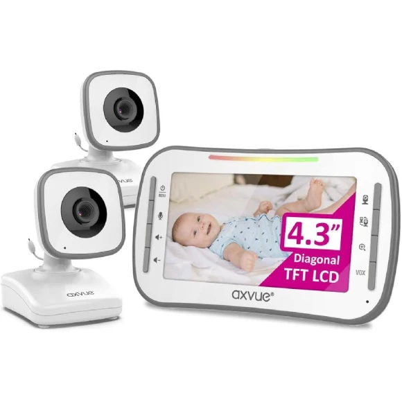 Video Baby Monitor with Comfortable Slim Design Handheld Enclosure — Baby Monitor, Axvue