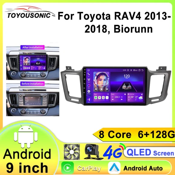 10-inch Android 12 Car Radio for Toyota RAV4 2013-2018 — Car Infotainment System, ToyousoniC