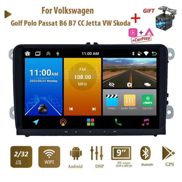 9-inch Car Multimedia Player with Android CarPlay — Car Infotainment System, icreative
