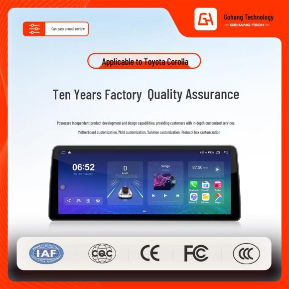 Android 14 CarPlay Central Control System with 12.3 Inch Screen — Car Infotainment System, GearUp