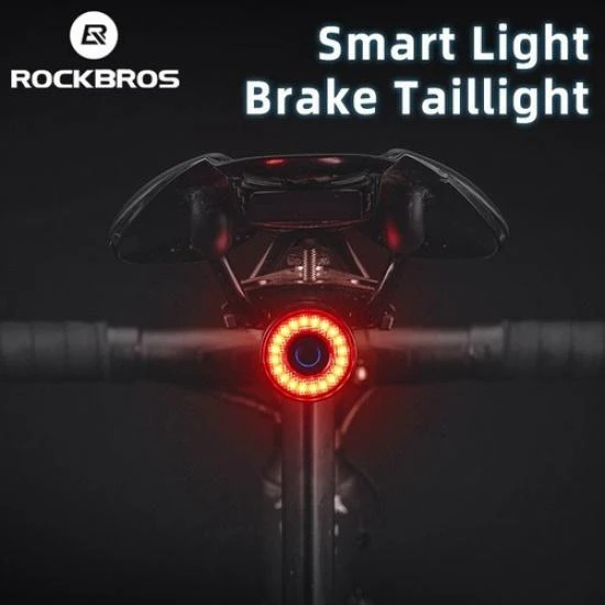 Bike Smart Taillight with Auto Brake Sensing and Saddle Light — Smart Bike Light, ROCKBROS