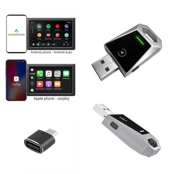 CarPlay Box Converter for Wired to Wireless Android Auto Navigation — Car Infotainment System, Apple
