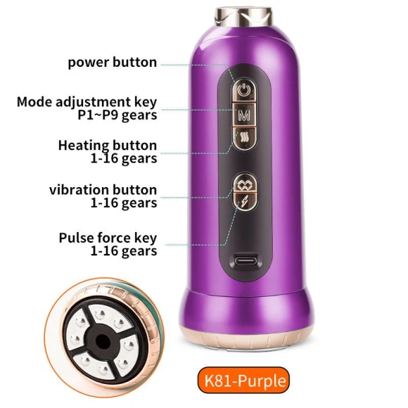 Electric Cupping and Guasha Massager with Pulse, Vibration, Red Light, and Heating Function — Massage Gun, Global Beauty