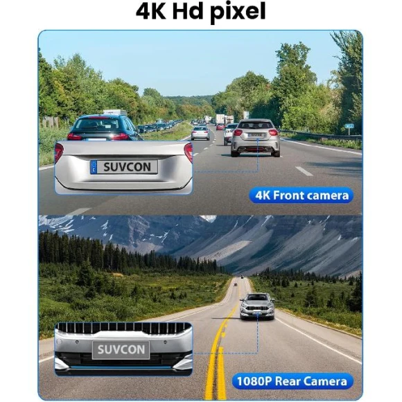 Front and Rear Dash Camera with Built-in WiFi and App Control — Dash Cam, 2zSF