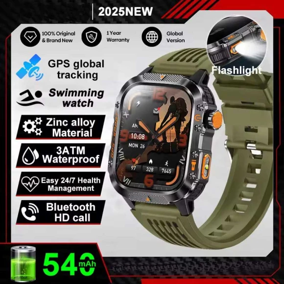 GPS Smart Watch with Military Compass and Flashlight — Smart Watch, Lucky Start