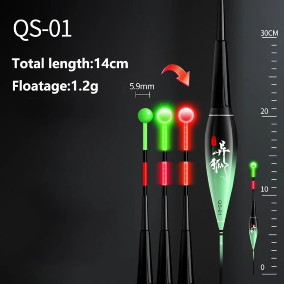 Night Luminous Fishing Float Tail Gravity Sensor Luminous Float — Fishing Bite Alarm, DTyunzhou