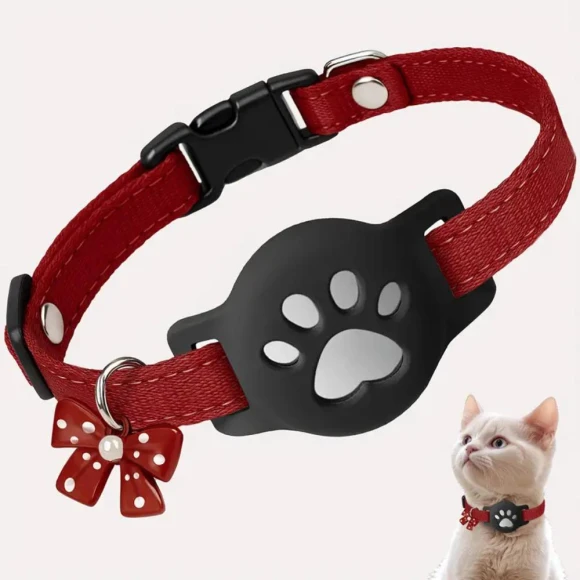 Night Visibility Pet Reflective Collar with Adjustable GPS Tracker Holder — Dog GPS Tracker, bbtt