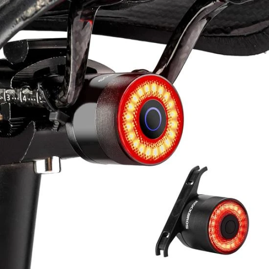 Rear Light Warning Saddle Light Bike Smart Taillight with Auto Brake Sensing — Smart Bike Light, ROCKBROS
