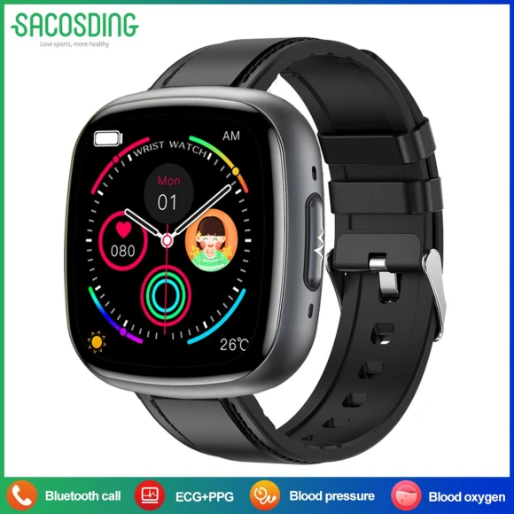 Smart Watch with Blood Pressure Monitoring, ECG, and Blood Oxygen Tracking — Smart Watch, SACOSDING