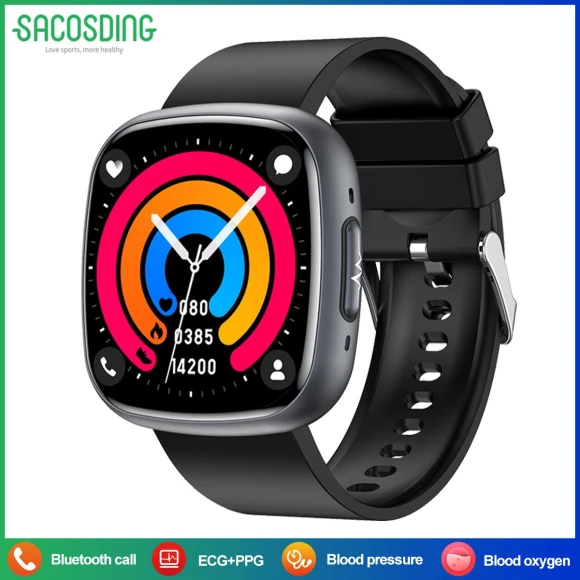 Smart Watch with Blood Pressure Monitoring, ECG, Health Tracking, SOS Call, and Blood Oxygen — Smart Watch, SACOSDING