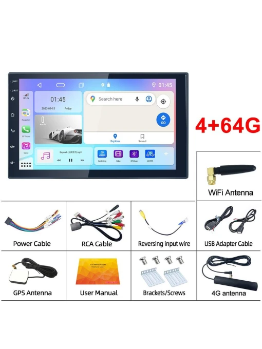 Universal 2 Din Android 4G Wireless CarPlay Android Auto Radio Stereo with GPS Multimedia Player — Car Infotainment System, Reakosound