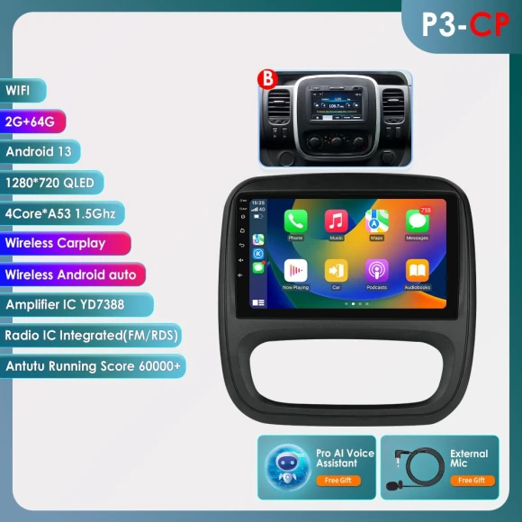 4G AI Voice Android Auto Radio with Carplay, GPS, Intelligent Screen — Car Infotainment System, Hizpo