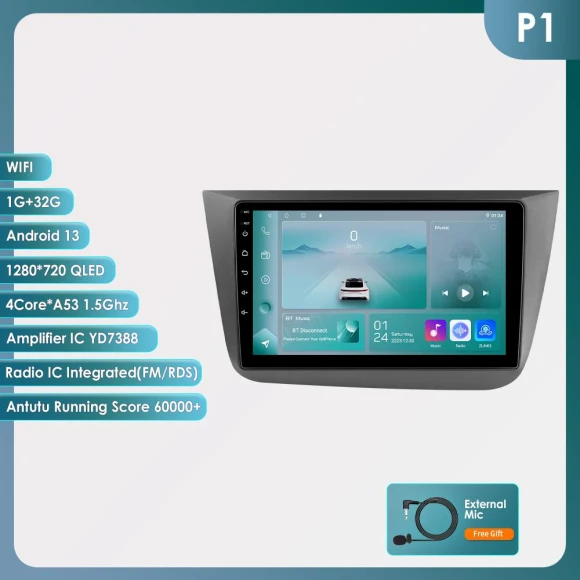 4G AI Voice Wireless CarPlay Android 13 Multimedia Player with RDS GPS — Car Infotainment System, Hizpo