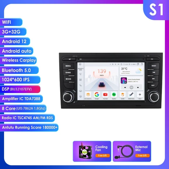 7-inch Car Radio with Android, GPS, and 4G-LTE — Car Infotainment System, Hizpo