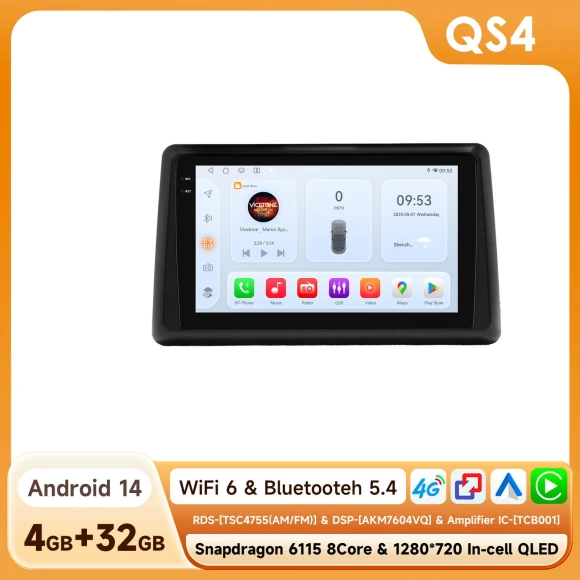 Android Car Multimedia Player with GPS, WIFI+4G, Snapdragon Processor, 360° Camera, and Carplay — Car Infotainment System, OSSURET