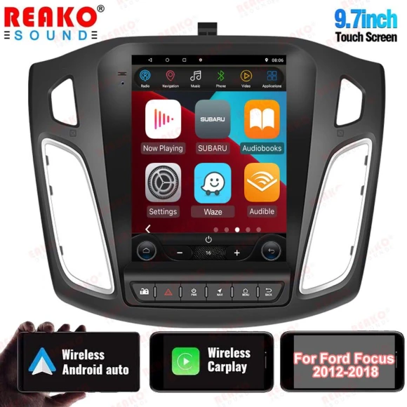 Car Radio with Android 12, GPS Navigation, and CarPlay — Car Infotainment System, Reakosound