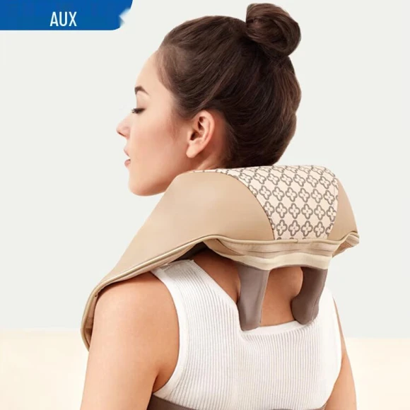 Rechargeable 8-Head Shoulder and Neck Massager Shawl — Massage Gun, AUX