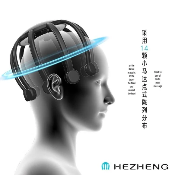 Rechargeable Multi-Dimensional Head Massager — Massage Gun, Hezheng