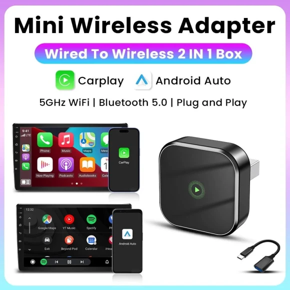 Wireless CarPlay and Android Auto Adapter — Car Infotainment System, YJMP