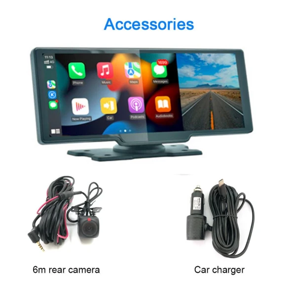 Built-in Wireless Apple CarPlay and Android Auto Bluetooth Wi-Fi Dual Camera Car Dash Cam — Dash Cam, Tautoparts