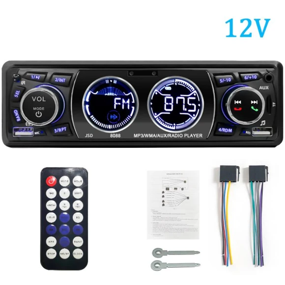 Car Radio Receiver with Bluetooth, MP3 Player, FM Radio, Phone Charging, AUX/USB/TF Card Support — Car Infotainment System, SINOVCLE