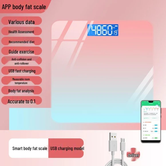 Smart Bluetooth Body Fat Scale with Aurora Gradient — Smart Scale, Jinmiao