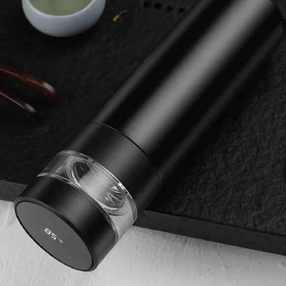 Smart Tea Infuser Thermal Mug with Temperature Display — Smart Water Bottle, MISO