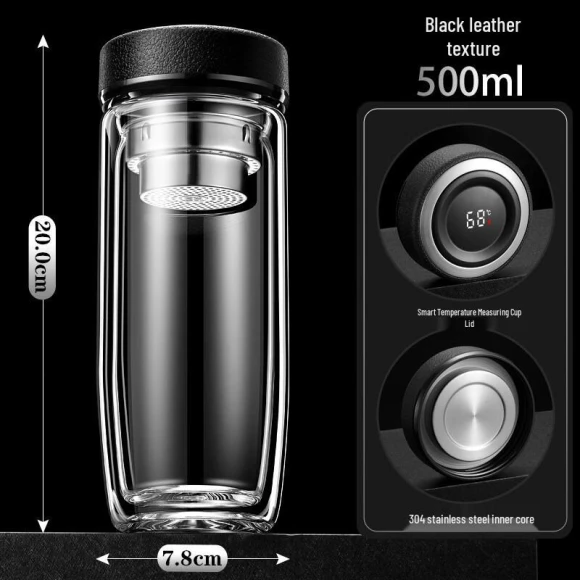 Smart Temperature Display Insulated Glass Tea Cup — Smart Water Bottle, JDST online