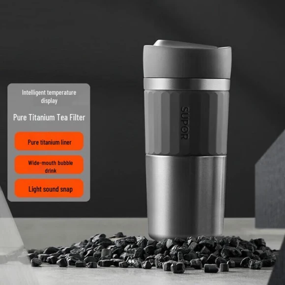 Smart Temperature Titanium Insulated Mug — Smart Water Bottle, Supor