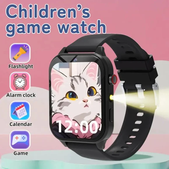 Smart Watch with HD Camera, Flashlight, Sleep Monitoring, Alarm, and 18 Games — Kids Smart Watch, greentiger