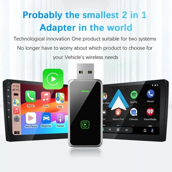 Wireless CarPlay Android Auto 2-in-1 Smart Key Adapter — Car Infotainment System, BMW