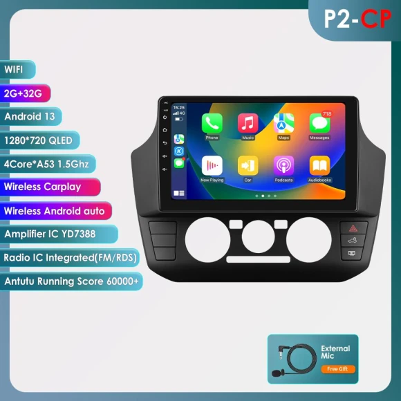 2Din Android 13 Car Multimedia Player with Carplay and Bluetooth — Car Infotainment System, OSSURET