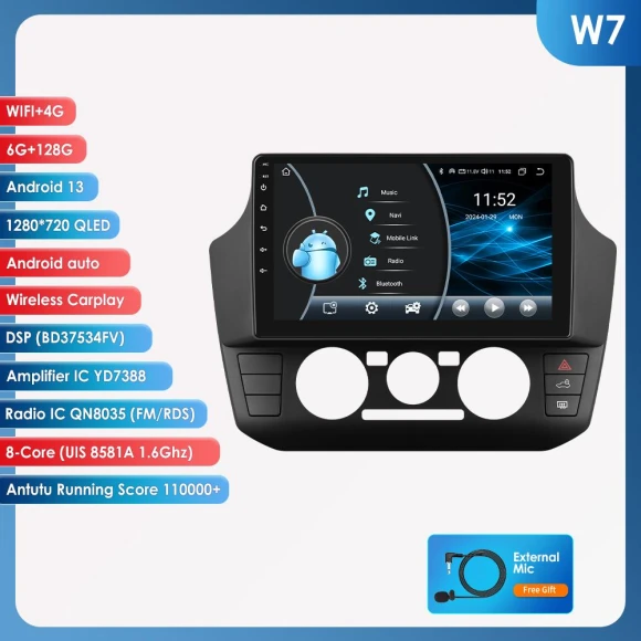 Android 13 Car Radio with CarPlay and Bluetooth — Car Infotainment System, OSSURET