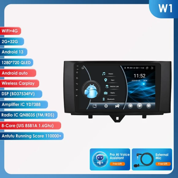 Car Multimedia Player with GPS, WIFI, Bluetooth, and FM — Car Infotainment System, Hizpo