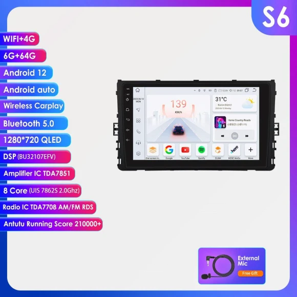 Car Stereo with 360 Camera, CarPlay, 4G, Android, GPS — Car Infotainment System, OSSURET