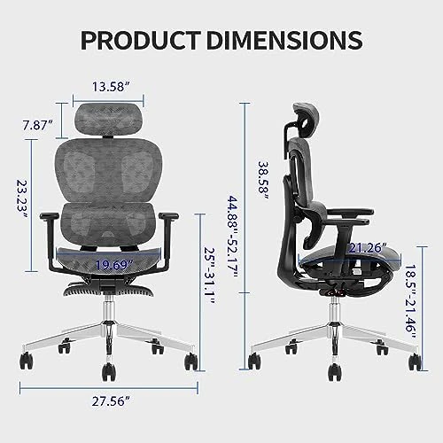 Ergonomic Office Chair with Adjustable Lumbar Support and Seat Depth — Smart Chairs, PatioMage