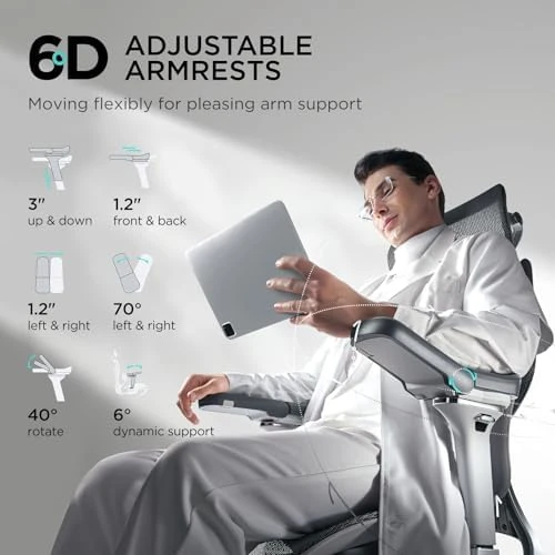 Ergonomic Office Chair with Dynamic Lumbar Support and Adjustable Headrest — Smart Chairs, Hbada
