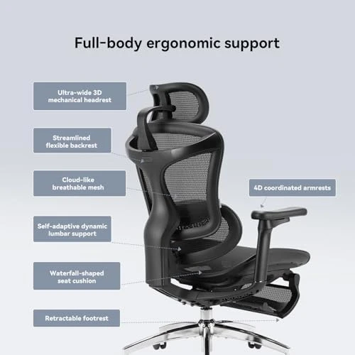 Ergonomic Office Chair with Footrest — Smart Chairs, SIHOO