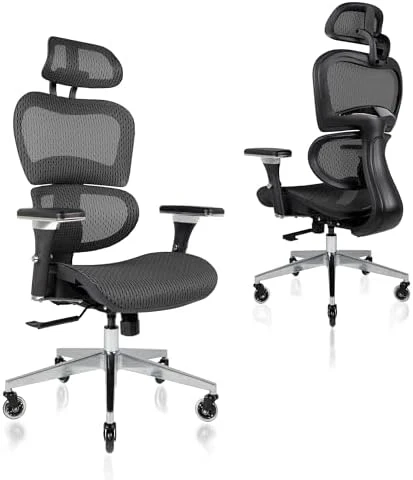 Ergonomic Office Chair with Lumbar Support, Adjustable Armrests, Headrest, and Wheels — Smart Chairs, Nouhaus