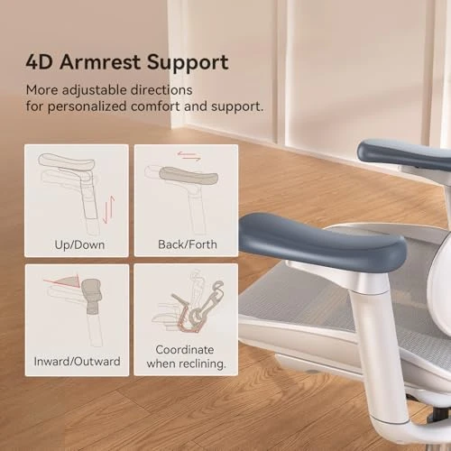 Ergonomic Office Chair with Ultra Soft 3D Armrests and Dynamic Lumbar Support — Smart Chairs, SIHOO