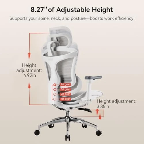 Ergonomic Office Chair with Ultra Soft 3D Armrests and Dynamic Lumbar Support — Smart Chairs, SIHOO