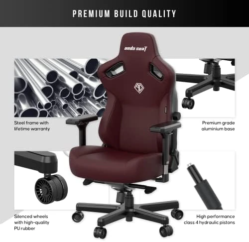 Large Gaming Chair for Adults - Ergonomic Maroon PVC Leather Gaming Seat with Lumbar Support, Comfortable Office Chair... — Smart Chairs, Anda Seat
